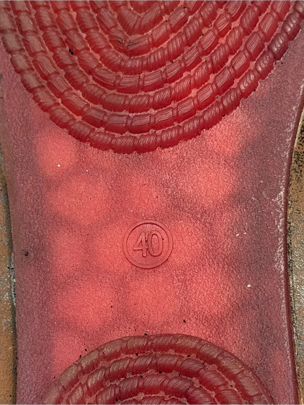 Brown Slip-On Ballet Flats Elastic Lace Detail Minimal Size 9 Like New - Picture 4 of 5